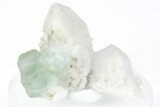 Green, Cubic Fluorite Crystals on Quartz - Inner Mongolia #216787-1